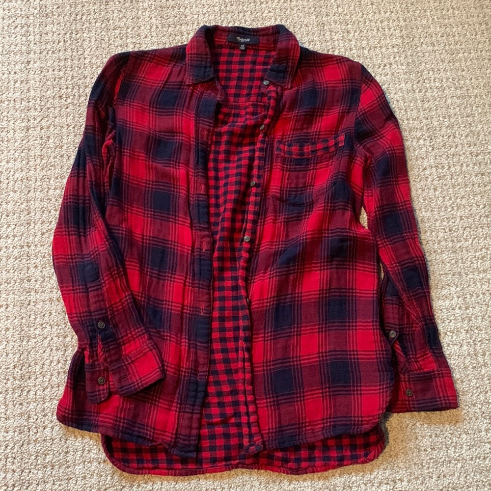 Madewell plaid button up size xs
